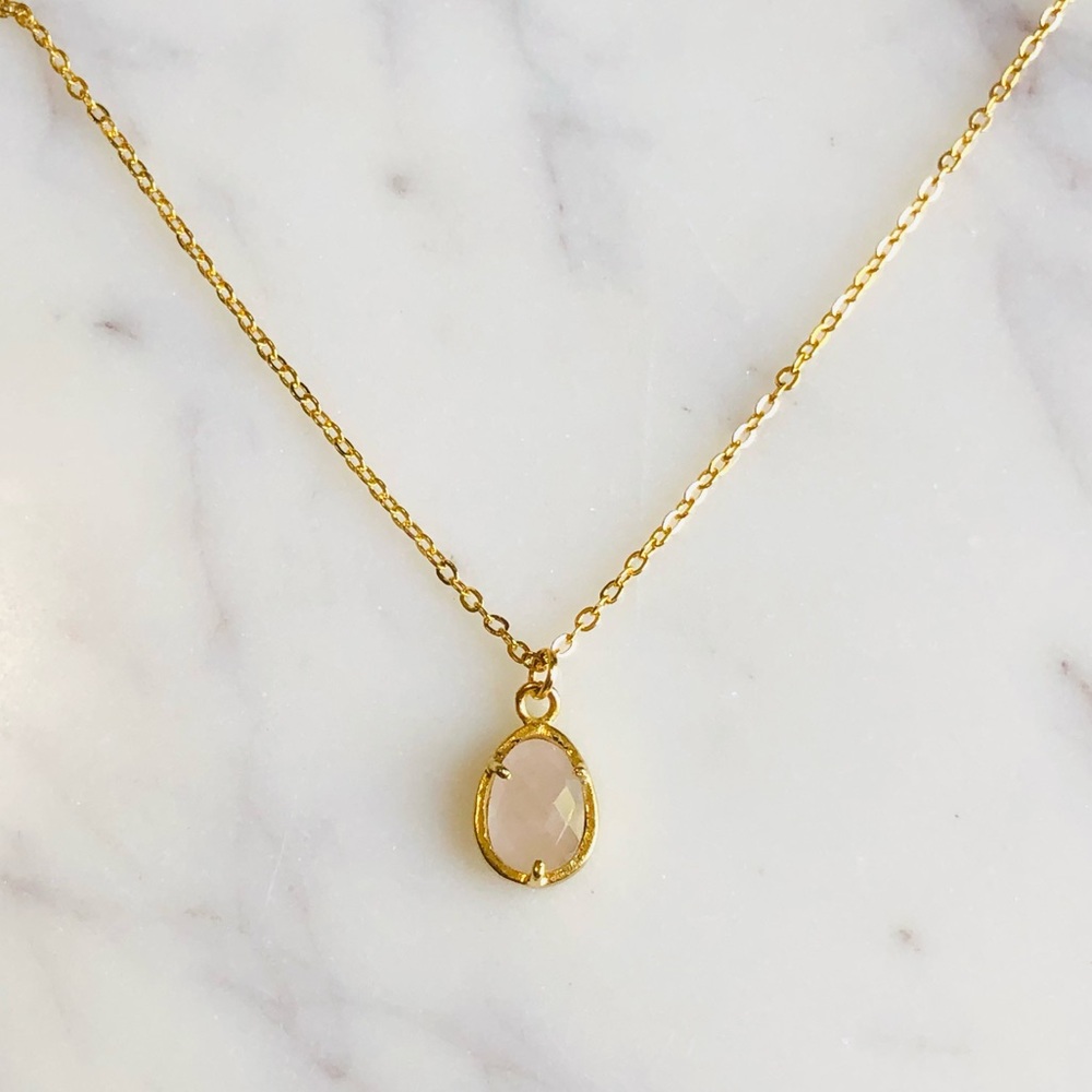 Rose Quartz Gold Necklace